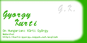 gyorgy kurti business card